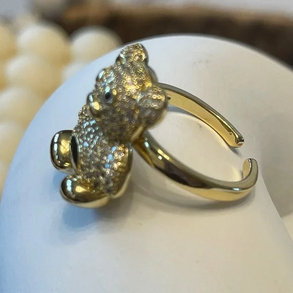 Fashion Bear 14K Gold Plated adjustable Ring - Picture 5 of 12